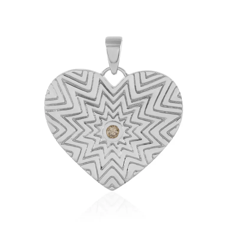 I3 Champagner-Brillant-Silberanhänger