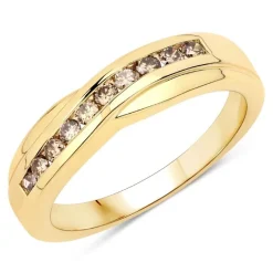 I2 Champagner-Brillant-Silberring