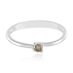 I2 Champagner-Brillant-Silberring