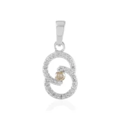 I3 Champagner-Brillant-Silberanhänger