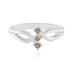 I3 Champagner-Brillant-Silberring