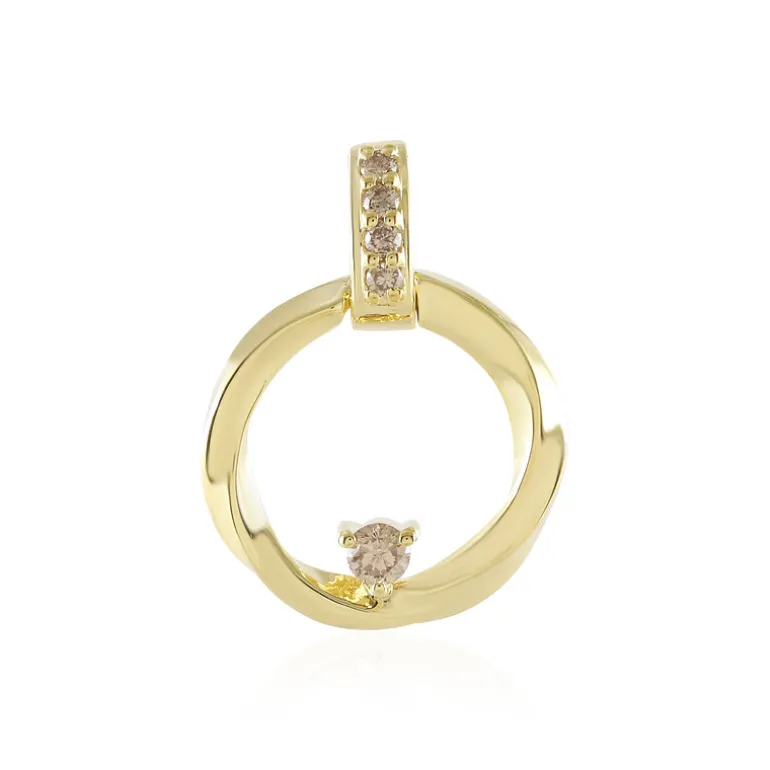 I3 Champagner-Brillant-Silberanhänger