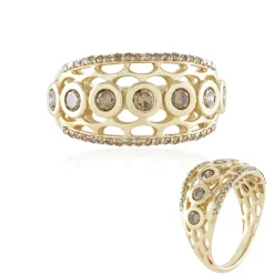 I2 Champagner-Diamant-Goldring (Ornaments by de Melo)