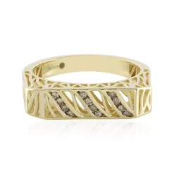 I2 Champagner-Diamant-Goldring (Ornaments by de Melo)