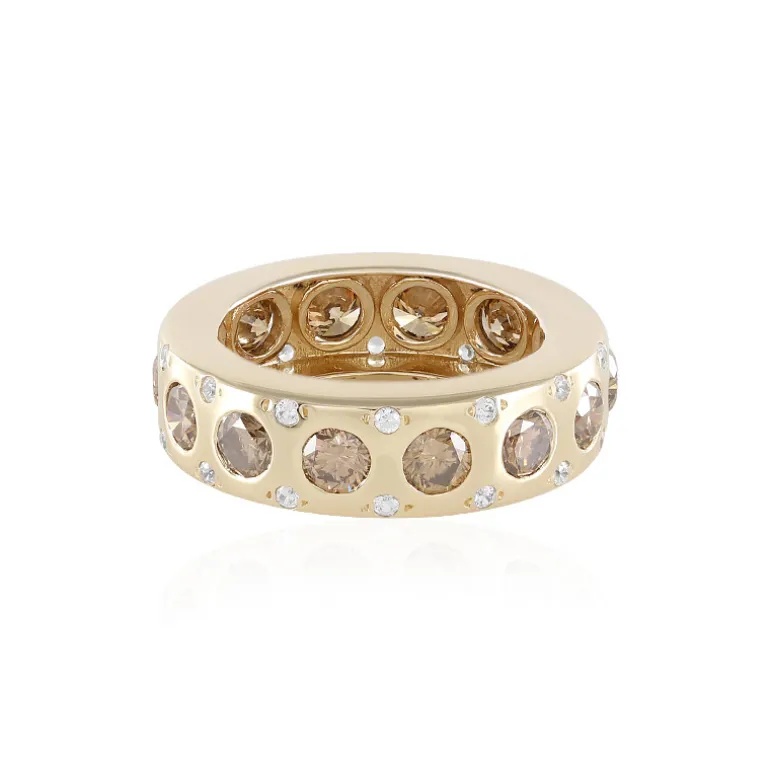 I3 Champagner-Diamant-Goldring (de Melo)