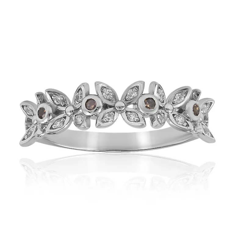 I2 Champagner-Diamant-Silberring