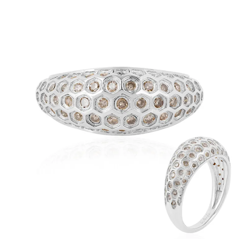 I2 Champagner-Diamant-Silberring (de Melo)