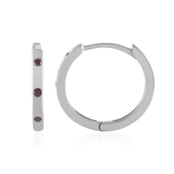 I2 Purpur-Brillant-Silberohrringe