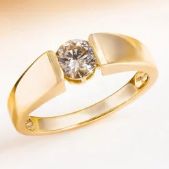 I2 Schokoladen-Brillant-Goldring