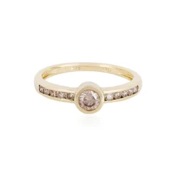 I3 Schokoladen-Brillant-Goldring (KM by Juwelo)