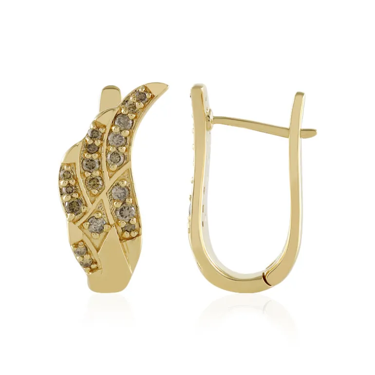 I2 Schokoladen-Brillant-Silberohrringe