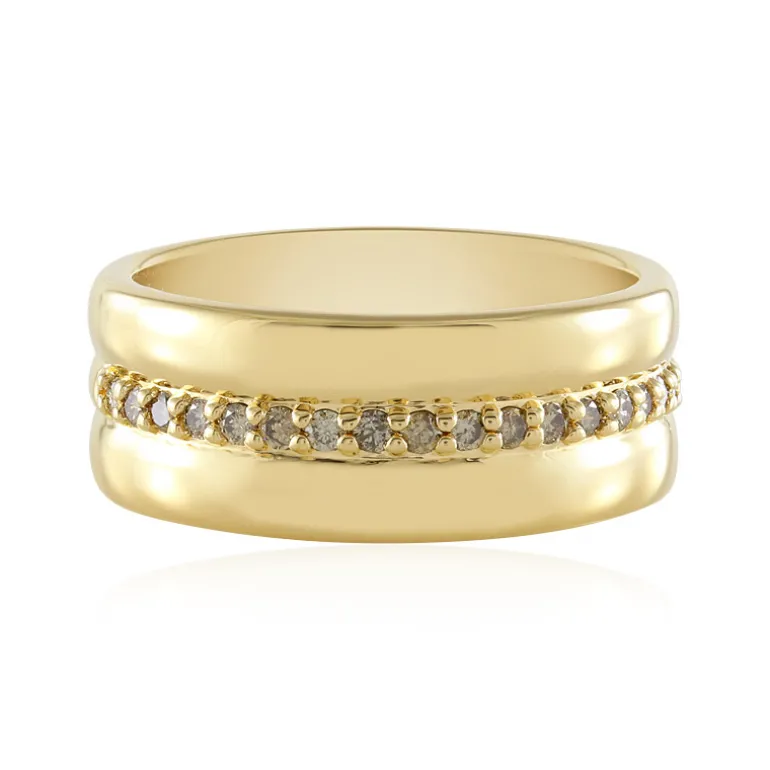 I2 Schokoladen-Brillant-Silberring