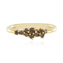 I3 Schokoladen-Brillant-Silberring