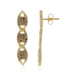 I2 Schokoladen-Brillant-Silberohrringe