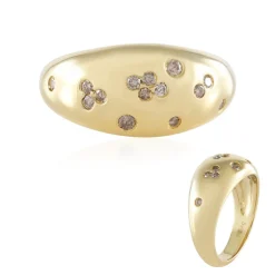 I2 Schokoladen-Brillant-Silberring