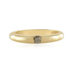 I3 Schokoladen-Brillant-Silberring