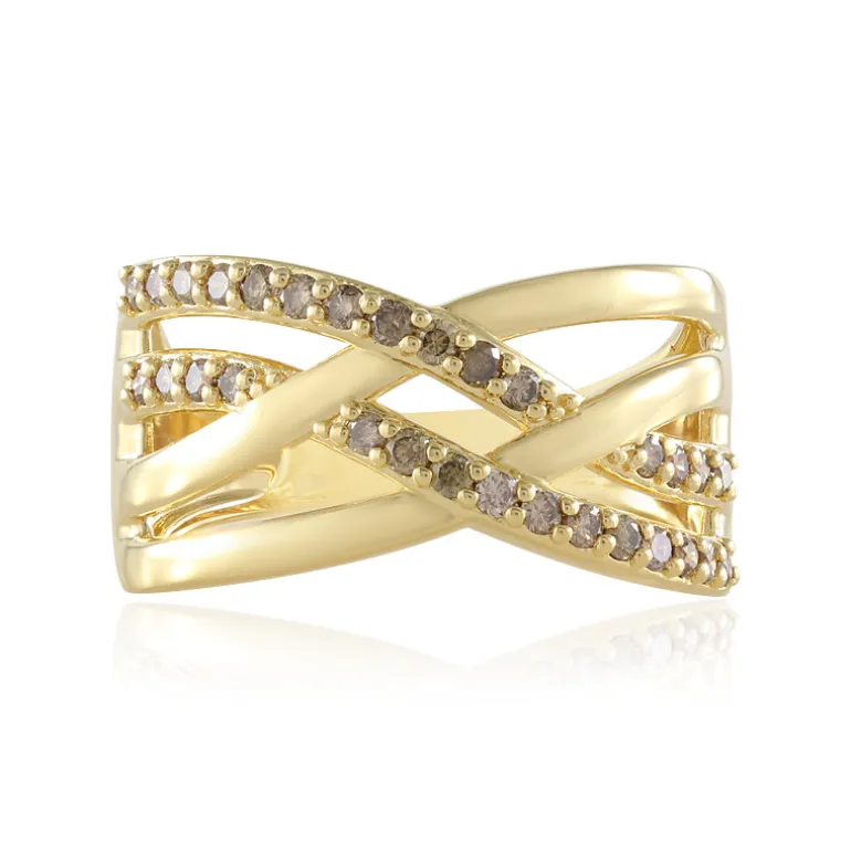 I2 Schokoladen-Brillant-Silberring