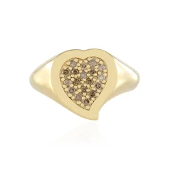 I2 Schokoladen-Brillant-Silberring