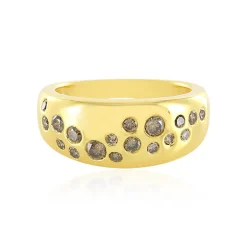 I3 Schokoladen-Diamant-Silberring