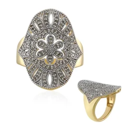 I3 Schokoladen-Diamant-Silberring