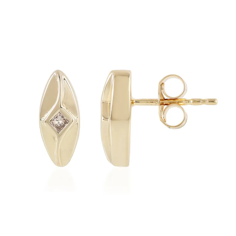 I2 Schokoladen-Diamant-Silberohrringe