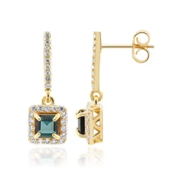 Indigolith-Silberohrringe (Adela Silber)