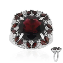 Indischer Granat-Silberring