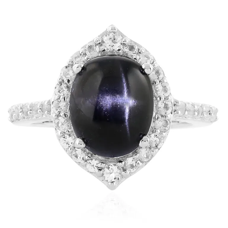 Indischer Stern-Diopsid-Silberring