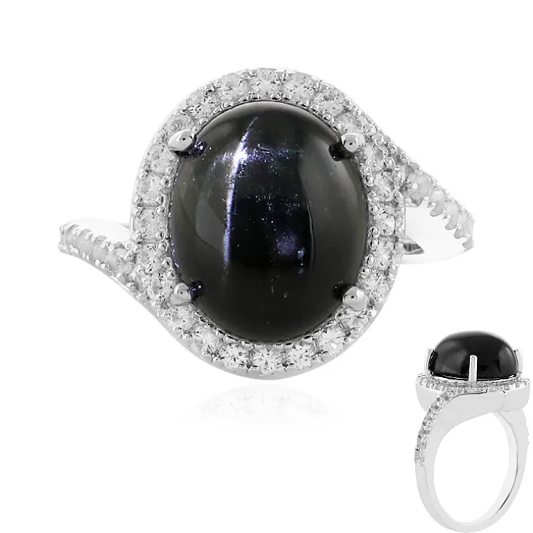 Indischer Stern-Diopsid-Silberring