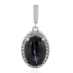 Indischer Stern-Diopsid-Silberanhänger