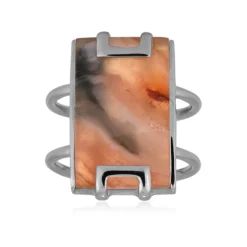 Java-Feder-Karneol-Silberring (Bali Barong)