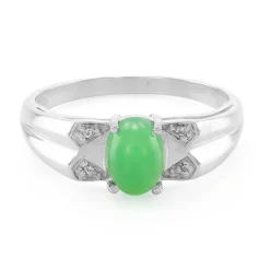 Kaiserlicher Chrysopras-Herren-Silberring