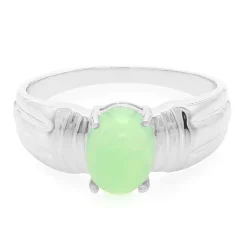 Kaiserlicher Chrysopras-Herren-Silberring