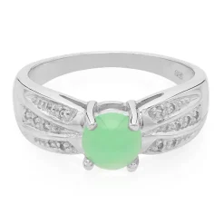 Kaiserlicher Chrysopras-Herren-Silberring