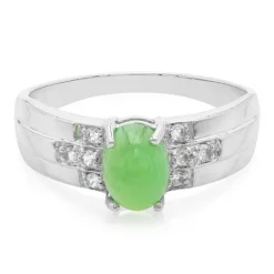 Kaiserlicher Chrysopras-Herren-Silberring