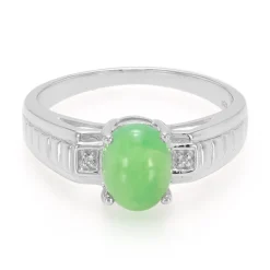 Kaiserlicher Chrysopras-Herren-Silberring