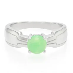 Kaiserlicher Chrysopras-Herren-Silberring