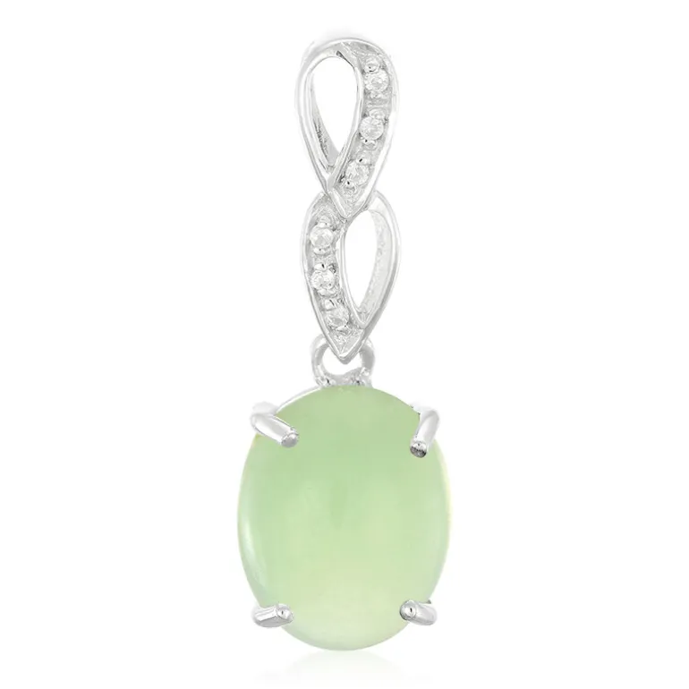 Kaiserlicher Chrysopras-Silberanhänger