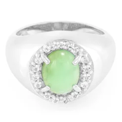 Kaiserlicher Chrysopras-Silberring