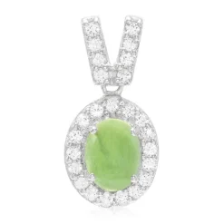 Kaiserlicher Chrysopras-Silberanhänger