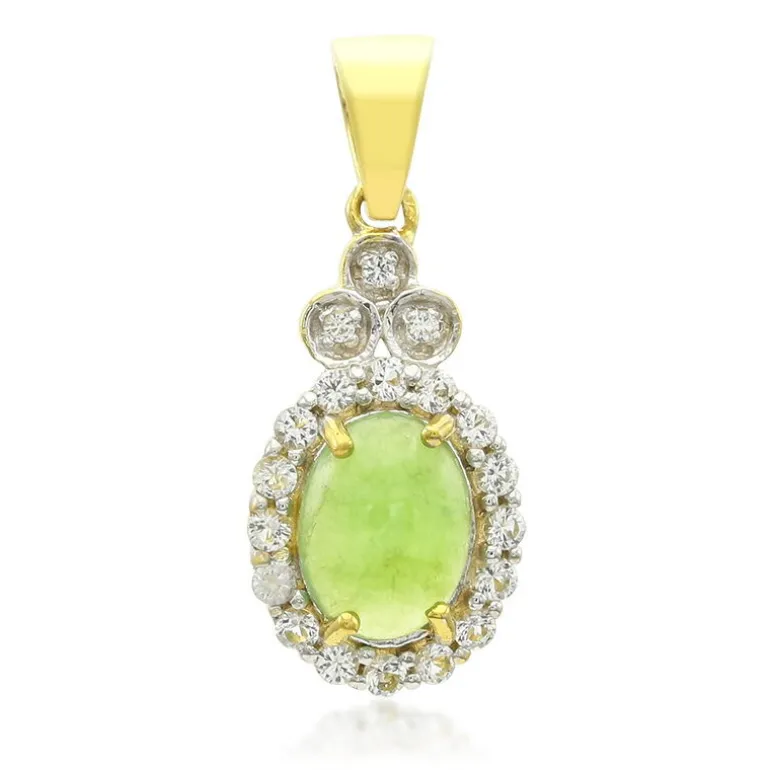 Kaiserlicher Chrysopras-Silberanhänger