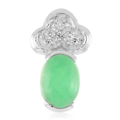 Kaiserlicher Chrysopras-Silberanhänger