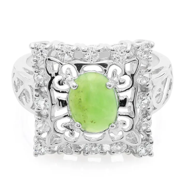 Kaiserlicher Chrysopras-Silberring