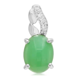 Kaiserlicher Chrysopras-Silberanhänger