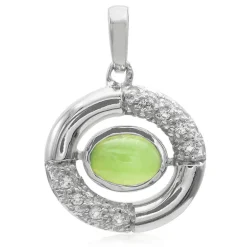 Kaiserlicher Chrysopras-Silberanhänger