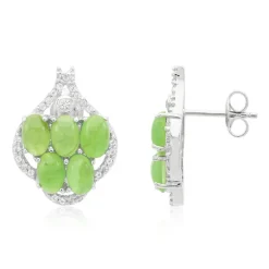 Kaiserlicher Chrysopras-Silberohrringe