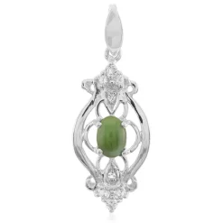Kaiserlicher Chrysopras-Silberanhänger