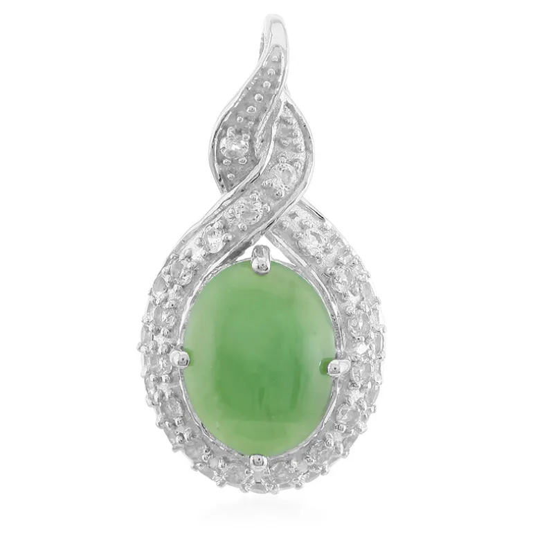 Kaiserlicher Chrysopras-Silberanhänger