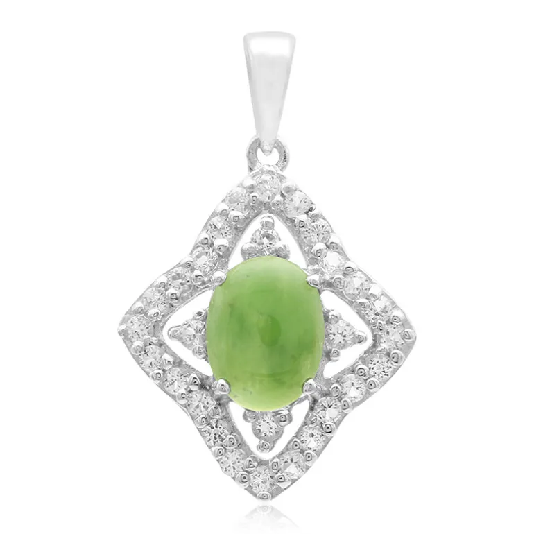 Kaiserlicher Chrysopras-Silberanhänger