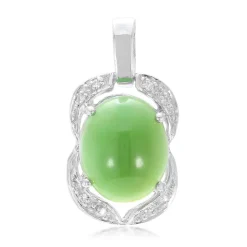 Kaiserlicher Chrysopras-Silberanhänger